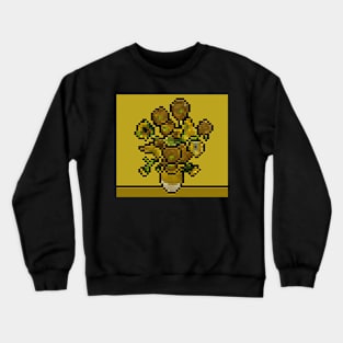 Sunflowers Pixel Crewneck Sweatshirt